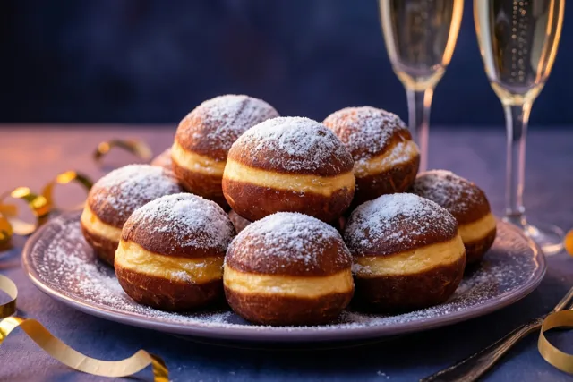 Zoete nieuwjaarswensen met smoutebollen