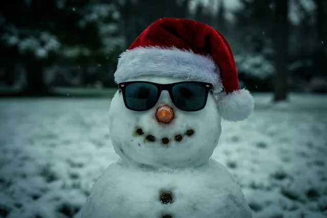 Sneeuwman in kerststemming