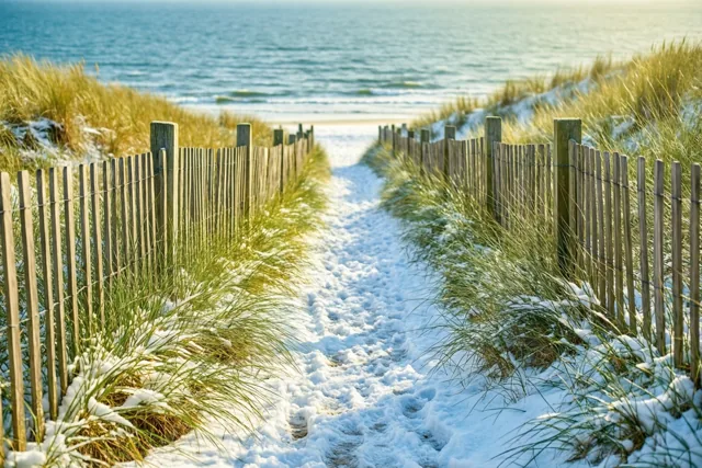 Een winters paadje naar zee