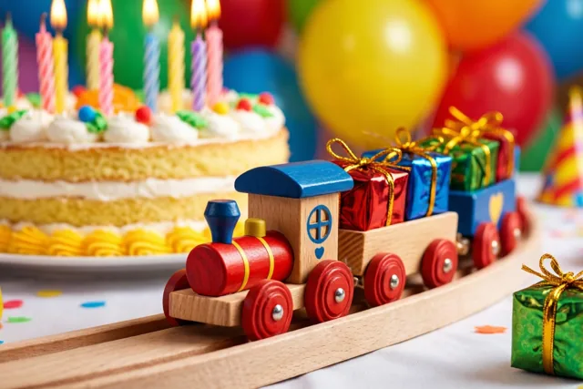 Alle cadeautjes mee op de verjaardagstrein