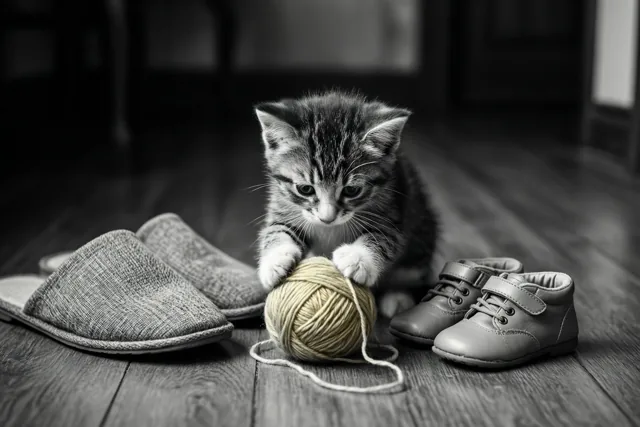 Grootouders, garen en kattenkwaad