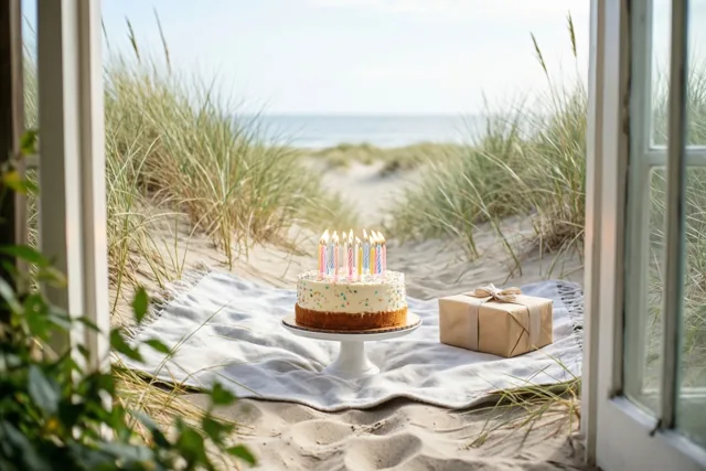 Kaarsjes met zicht op zee