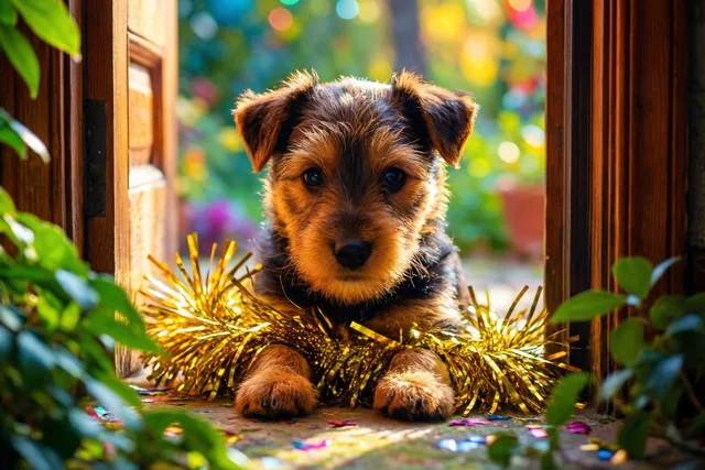Deze pup viert mee