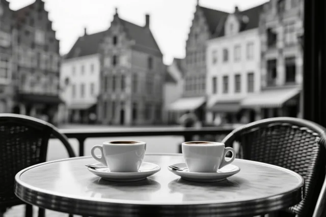 Ons koffiemoment in zwart-wit