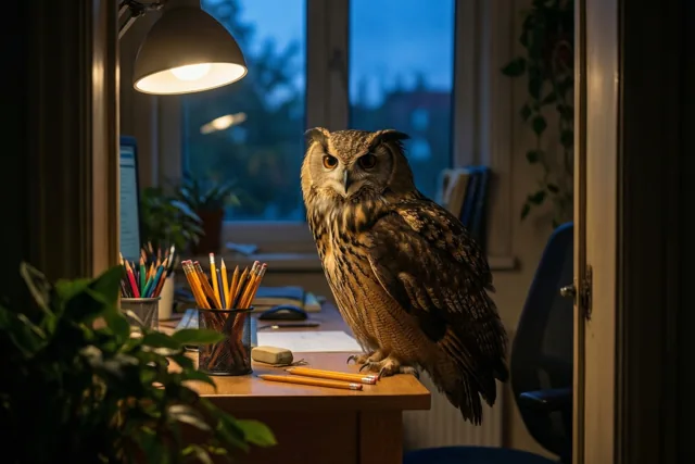 Een uil helpt je blokken