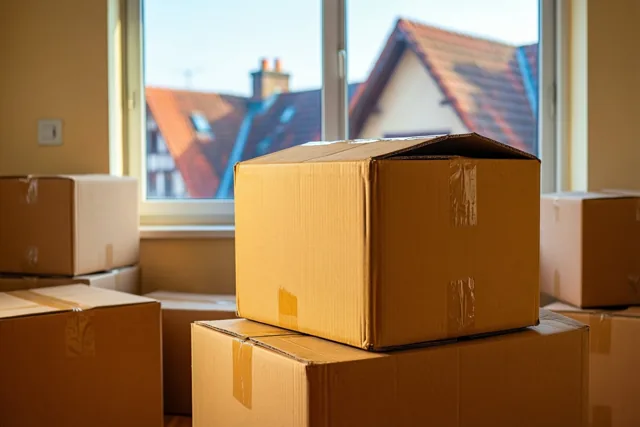 Uitpakken met zicht op trapgevels