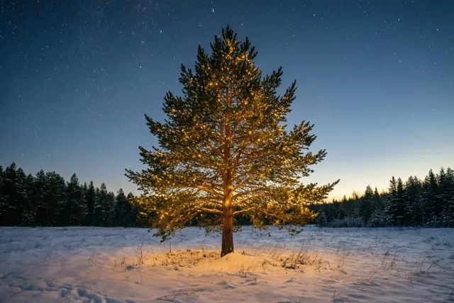 Licht in de stille kerstnacht