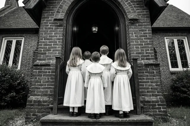 Samen op de kerktrap