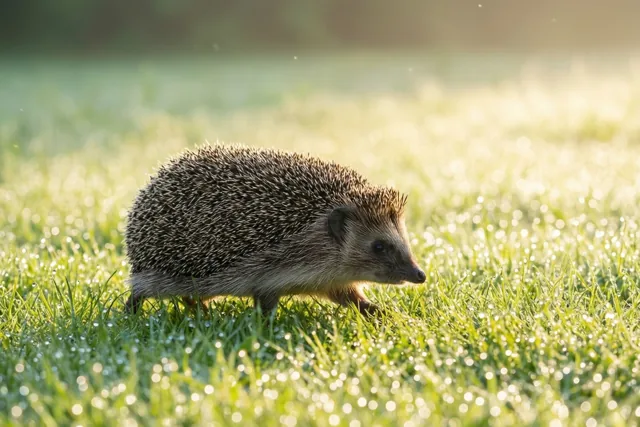 Met de egel de ochtend in