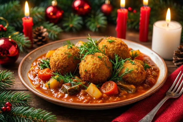 Kerstkroketjes bij kaarslicht
