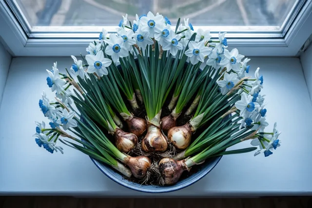 De lente op de vensterbank