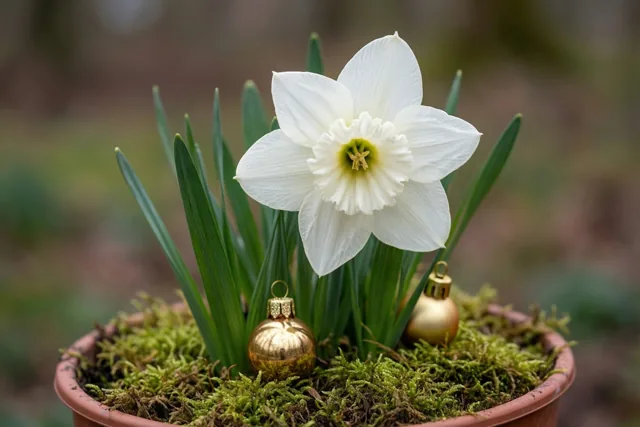 Eén narcis, veel kerstwarmte