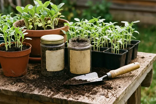 Lentegroen op verweerd hout
