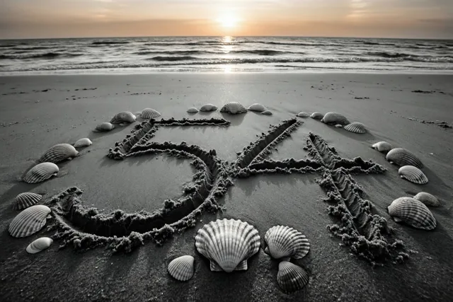 Een stille strandgroet voor 54