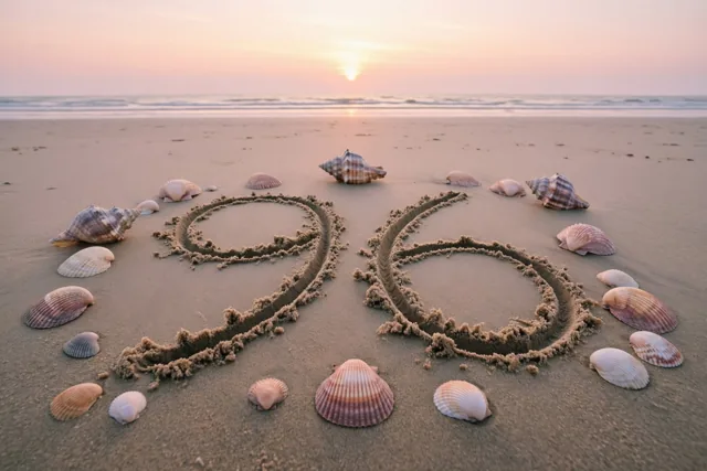 Een zachte strandgroet voor 96
