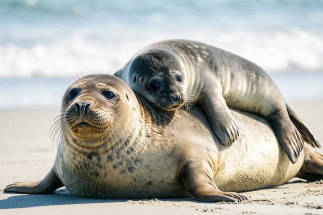 Zeehondenmama krijgt geen strandstoel