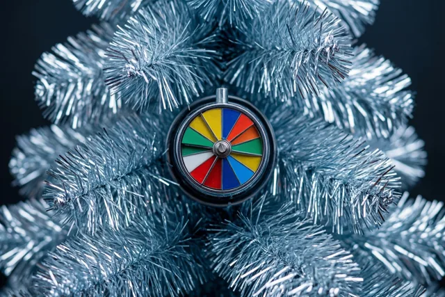 Retrokerst met een kleurenrad