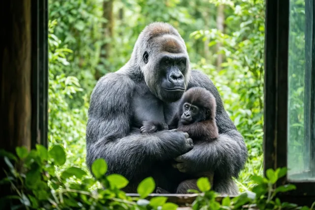 Een gorillaknuffel voor papa