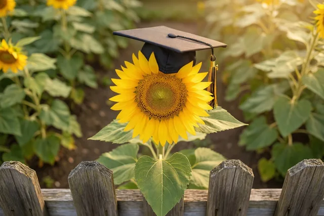 Geslaagd, jij stralende zonnebloem