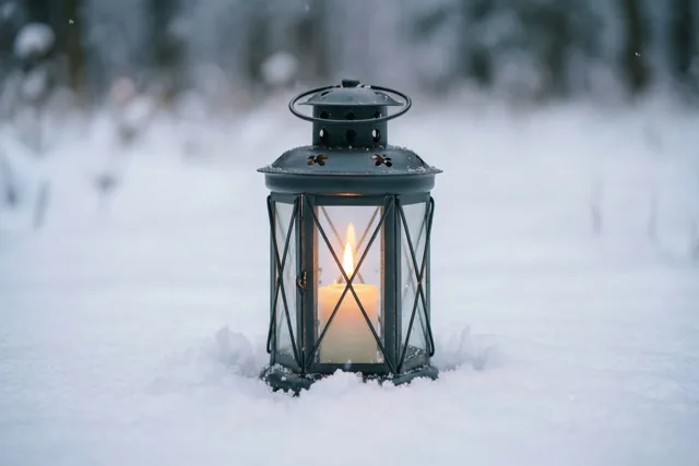 Een licht in de sneeuw